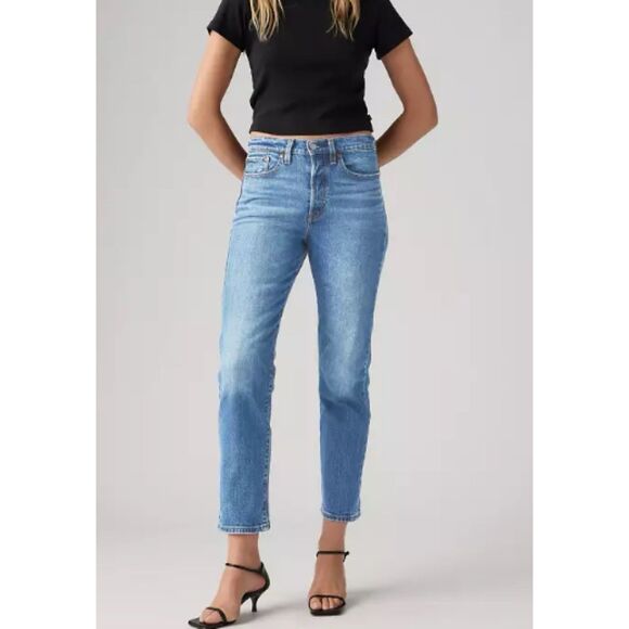 Levis Jeans Womens Size 28 Premium Wedgie Straight High Rise Denim Button Fly - Picture 1 of 12